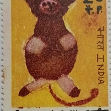 Childrens Day. Childrens Day, Painting, Cat, 25 P.  (Hinged/Gum washed stamp)