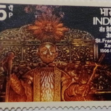 St. Francis Xavier. Personality, Missionary, Christianity, Tomb, Sarcophagus, Statue, 25 P.  (Hinged/Gum washed stamp)