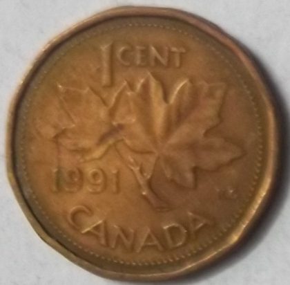 1 Cent Canada 1991 Elizabeth II D.G Regina (used)