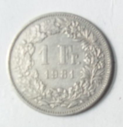 SWITZERLAND 1 Fr.  1981 Helvetia (used)