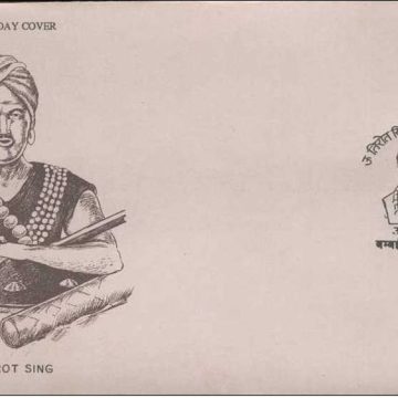 First Day Cover - 03 Feb. '88 U. Tirot Singh (Freedom Fighter) (fdc-1988) (Spots/hinged/slightly damaged/Paper Stuck)