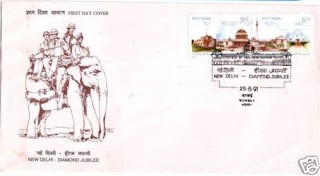 First Day Cover 25 Jun.'91 Diamond Jubilee of New Delhi. (FDC-1991)