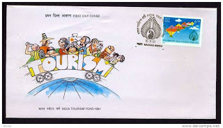 First Day Cover - 15 Nov. '91 India Tourism Year. (fdc-1991)
