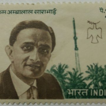 Vikram A. Sarabhai. Personality, Scientist, Physicist, Space, ISRO, PRL, Padmabhushan, Padma Vibhushan, 20 P. (Hinged/Gum washed stamp)