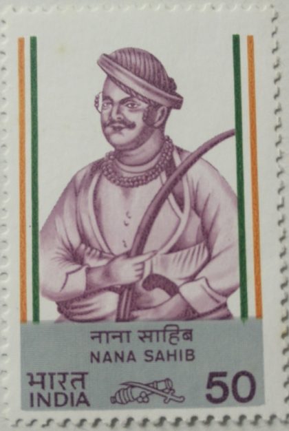 Nana Sahib - Indias Struggle for Freedom. Personality, Dhondu Pant, Mutineer, Freedom Fighter, Rebellion, Sword, Battle Tank 50 P. - MNH Stamp