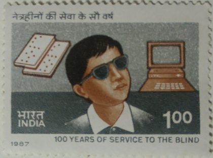 Centenary of Service to Blind, Blind boy   (Hinged/Gum washed stamp)