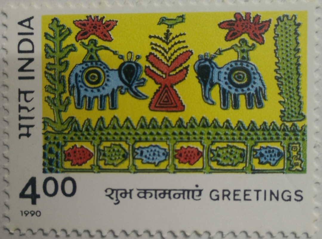 Greetings Hearts, Greetings (Hinged/Gum washed stamp)