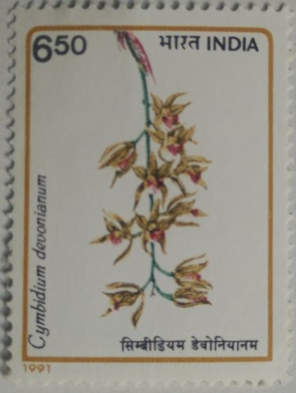 Orchids of India Orchid, Flowering Plant, Cymbidium devonianum, Boat Orchids - MNH Stamp