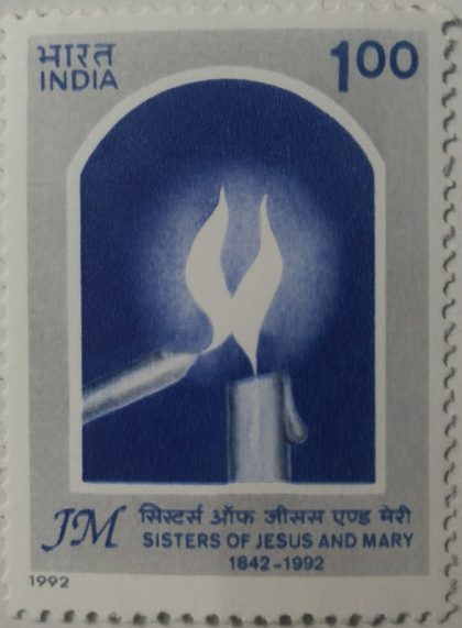 Sisters of Jesus and Mary - 150th Anniversary of Arrival in India Christianity, Candle, Nuns - MNH Stamp