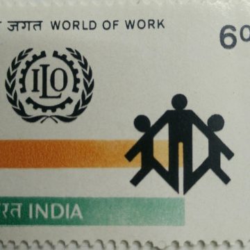 International Labour Organization 75th Anniversary World of Work Rs.6 (Hinged/Gum washed stamp)