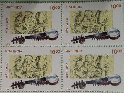 Indian Musical Instruments, Sarod (Block of 4 stamp)