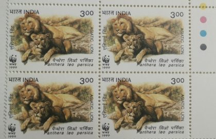 Lion and lioness (Block of 4 TL Stamp)