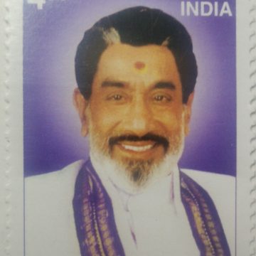 Sivaji Ganesan. (Hinged/Gum washed stamp)