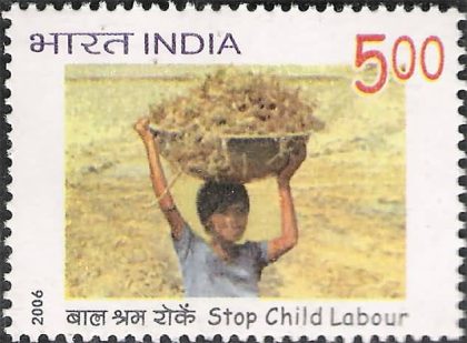 Stop child Labour, Boy with Weight_Cut Setenant