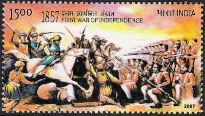 1857 First war of Indian Independence. Battle at Lucknow- MNH Stamp