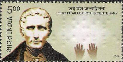 Louis Braille Birth Bicentenary , Personality , Rs 5 - MNH Stamp