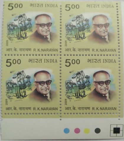 R. K. Narayan(Block of 4 TL Stamp)