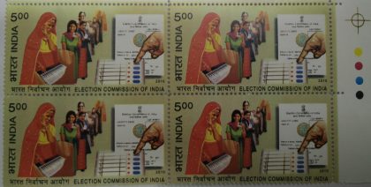 Election Commission of India(Block of 4 TL Stamp)