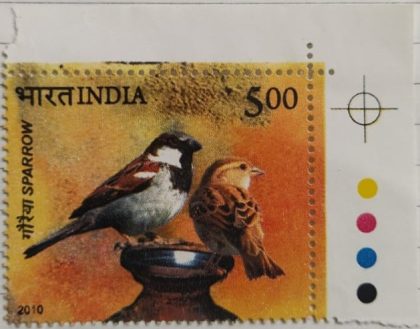 Sparrow Thematic Rs. 5  (Traffic Light Stamp)