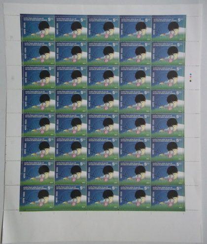 Indian Science Congress Association Science, Event, Organisation, Child, Grass, Flower, Magnifying Glass, DNA Structure Rs. 5 - MNH (Stamp Full Sheets - 40 stamps)