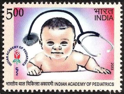 Indian Academy of Pediatrics Medicine, Pediatrics, Children, Association, Emblem, Rose Rs. 5 - MNH Stamp