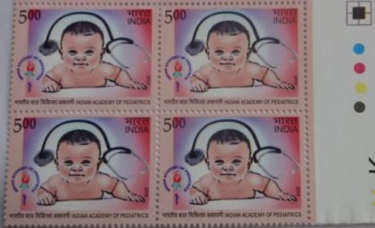 Indian Academy of Pediatrics(Block of 4 TL Stamp)