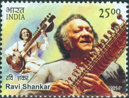 Indian Musicians - Ravi Shankar Personality, Indian Classical Music, Music Composer, Sitar, Grammy Award Rs. 25- MNH Stamp