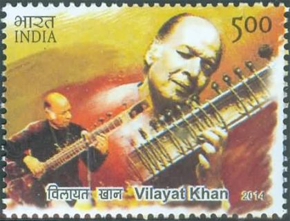 Indian Musicians - Vilayat Khan Personality, Indian Classical Music, Sitar, Music Composer, Padma Shri, Padma Bhushan Rs. 5 - MNH Stamp