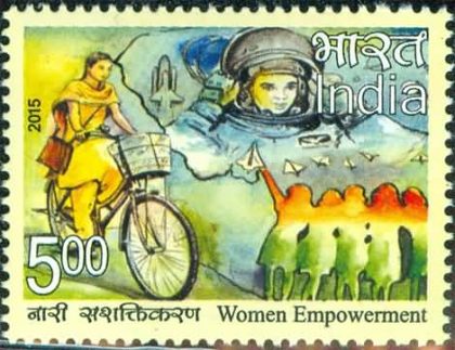 Women Empowerment Woman, Painting, Cycle, Astronout, Kite, Cycling, Tricolour Rs. 5 - MNH Stamp