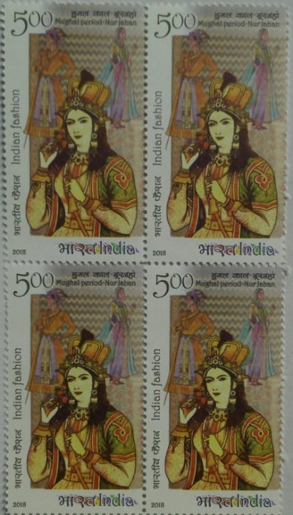 Indian Fashion Through the Ages. Noorjahan(Block of 4 stamp)