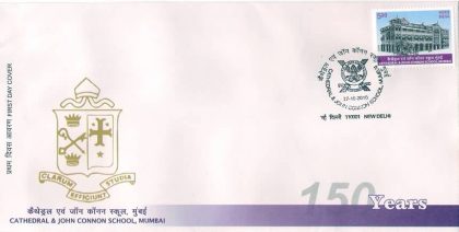 First Day Cover 27 Oct. '10 Cathedral 4 John Cannon School, Mumbai,150 Years Comm.(FDC-2010)