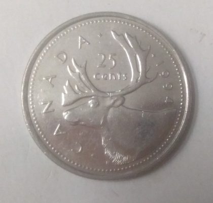 25 Cents Canada 1994 Elizabeth II D.G. Regina