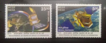 India - France: 50 Years of Space Co-Operation (Set of 2)