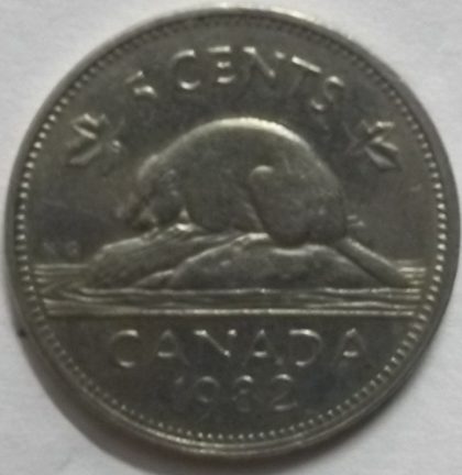 5 Cents Canada 1982 Elizabeth II D.G Regina (used)