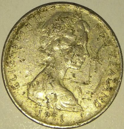AUS_1971_5 Cent used Coin