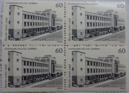 75th Anniv,of Sydenham College of Commerce and Economics, Bombay (Block of 4 stamp)