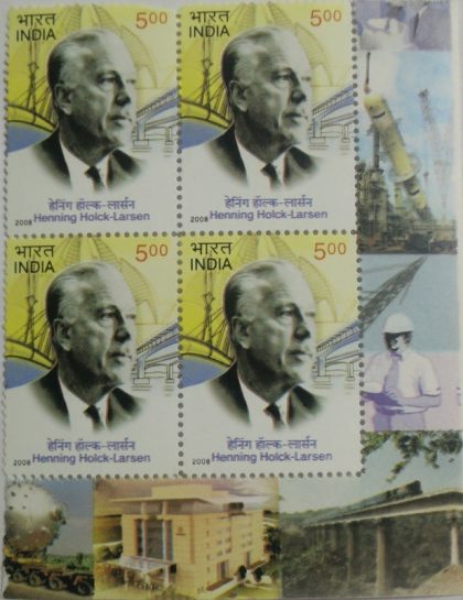 Henning HOLCK-Larsen , Personality , Rs 5 (Block of 4 stamp)