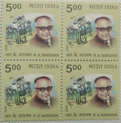 RK Narayan Personality Rs. 5 (Block of 4 stamp)