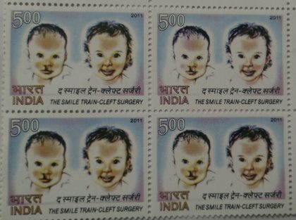 The Smile Train Cleft Surgery Thematic Rs. 5 (Block of 4 stamp)