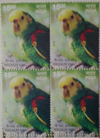 Exotic Birds; yellow headed Amazon(Block of 4 stamp)