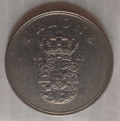 DENMARK 1 KRONE 1963(USED)