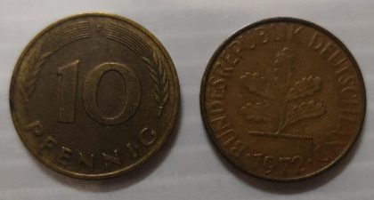 GERMANY 10 PFENNIG 1972(USED)