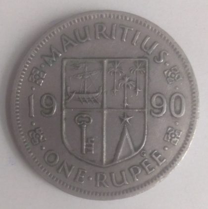 MAURITIUS 1 RUPEE 1990(used) - Image 2