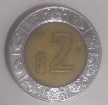 MEXICO 2 DOLLAR 1999(used)