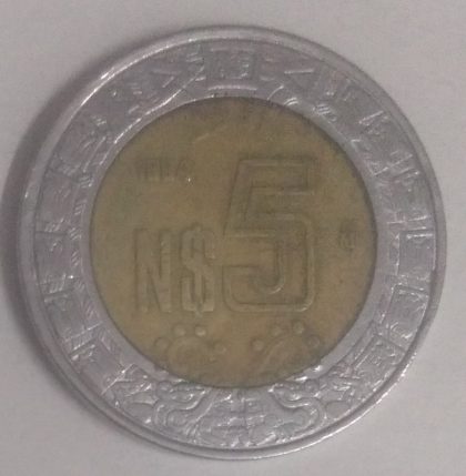 MEXICO 5 DOLLAR 1994(used)