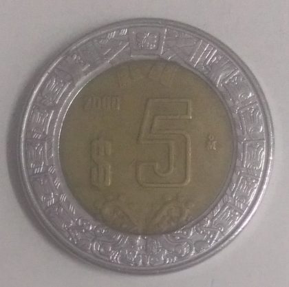 MEXICO 5 DOLLAR 2000(used)