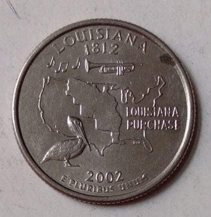 U.S.A. _QUARTER DOLLAR 2002(LOUISIANA PURCHASE) (used) - Image 2