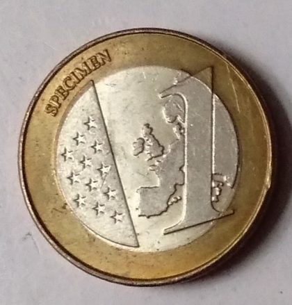 VATICANA 1 Euro Specimen coin MALTA (used)