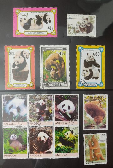 Panda used stamps (13 stamps)