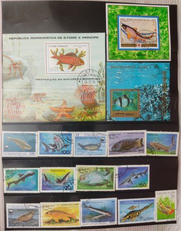 Fishes Used Stamps (17 Stamps)